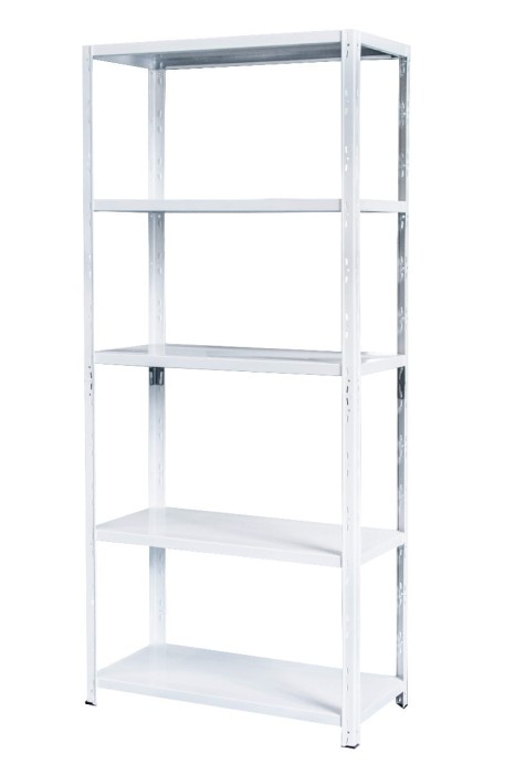Regał metalowy wciskany BR-WW 180x90x40 65kg biały - skos