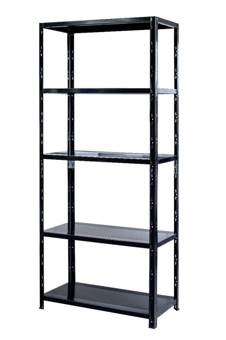 Regał metalowy wciskany BR-WW 180x90x40 65kg czarny - skos