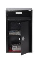 Sejf depozytowy 4DEPE z zamkiem kluczowym czarny otwarty