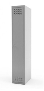 Szafa metalowa ubraniowa pracownicza BHP z przegrodą pojedyncza 1MSU-ECO-MTD 180x32x49 szara