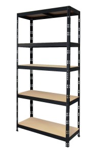 Regał metalowy wciskany MET175 180x90x40 175kg czarny HDF