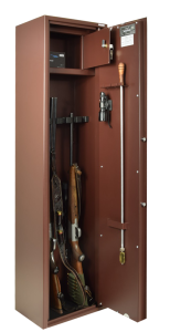 Szafa na broń długą SB-6S kl. S1 z zamkiem kluczowym brązowa - na 6 sztuk broni