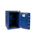 Sejf 3GB kl. I z zamkiem kluczowym niebieski otwarty