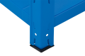 Regał metalowy wciskany BR-WW 150x75x30 50kg niebieski TÜV - noga ze stopką