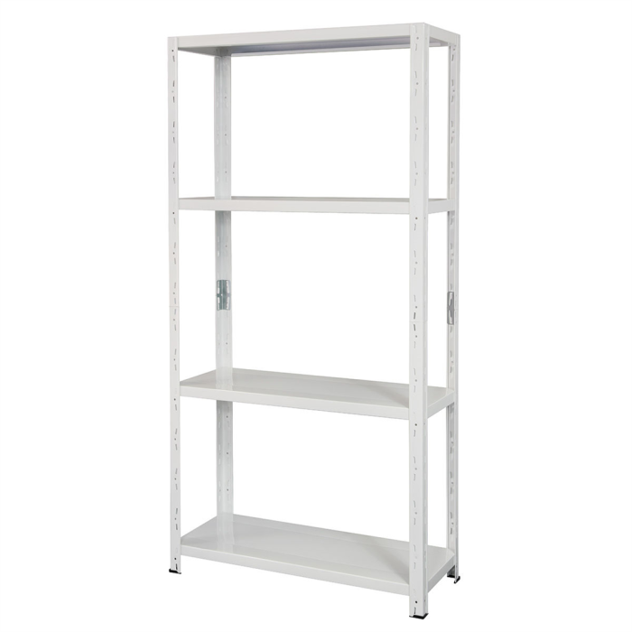 Regał metalowy wciskany BR-WW 150x75x30 50kg biały - skos