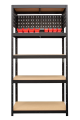 Regał warsztatowy wciskany MULTI 180x90x40 100kg czarny HDF  - front