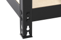 Regał metalowy klasyczny wciskany CORNER 180x90x40 175kg czarny HDF - noga ze stopką plastikową