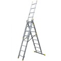 Drabina aluminiowa Bayersystem BS-DW 3x8 - maksymalnie rozłożona