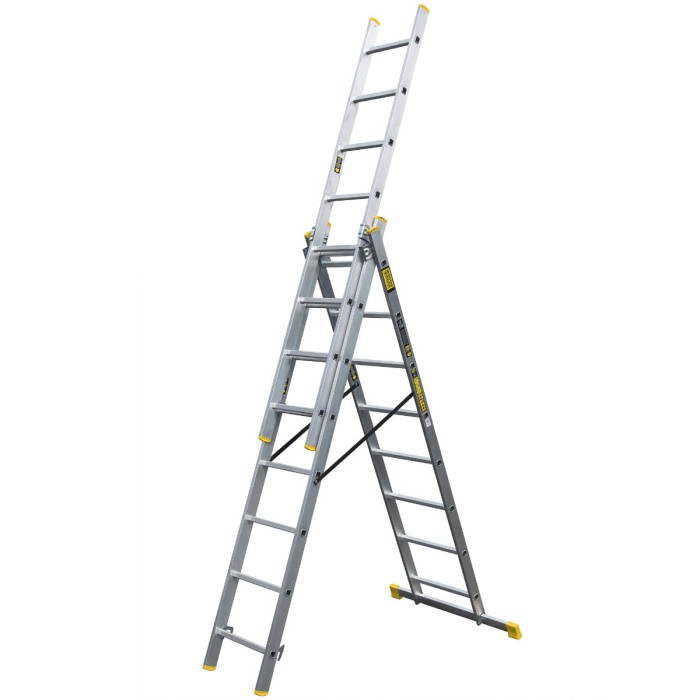Drabina aluminiowa Bayersystem BS-DW 3x8 - maksymalnie rozłożona