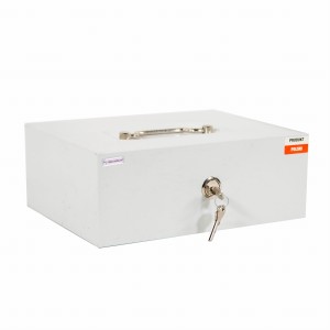 Kasetka metalowa 13PBS z zamkiem kluczowym z osobnymi zamykanymi przegrodami szara