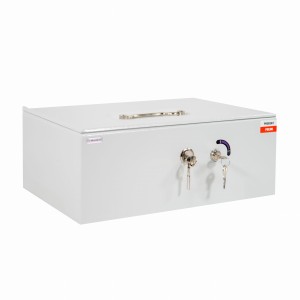 Kasetka bankowa 26PBU-T z dwoma zamkami kluczowymi szara