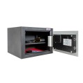 Sejf hotelowy 2HLS-BASIC z zamkiem elektronicznym czarno-srebrny - otwarty