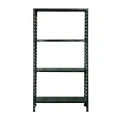 Regał metalowy skręcany MIKRO NC1 150x75x30 40kg czarny TÜV 4 półkowy front