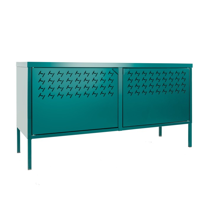 Komoda metalowa industrialna MSS 63x118x40 morska zieleń skos