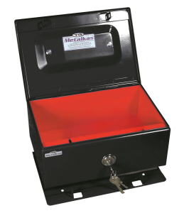 Kasetka metalowa z podwójnym dnem 6PŚR-B z zamkiem kluczowym