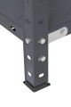 Regał metalowy skręcany BR65 200x100x50 65kg szary TÜV - noga ze stopką