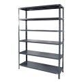 Regał metalowy skręcany BR65 200x100x50 65kg szary TÜV 6 półkowy - skos