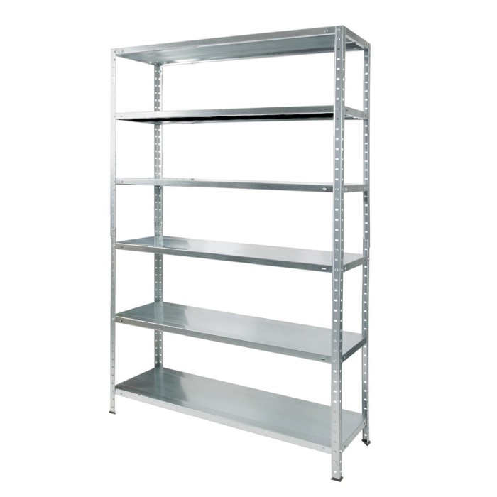 Regał metalowy skręcany BR19 200x100x30 80kg ocynk 6 półek - skos