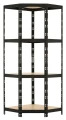Regał metalowy narożny wciskany CORNER 180x70x70x40 175kg czarny HDF - front