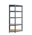 Regał metalowy narożny wciskany 180x90x90x40 175kg grafitowy HDF - front