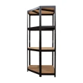Regał metalowy narożny wciskany R175 179x80x80x40 175kg czarny HDF -bok