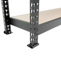 Regał metalowy wciskany Mega-Met 180x200x60 300kg 4 półki HDF  - noga z montażem do podłogi