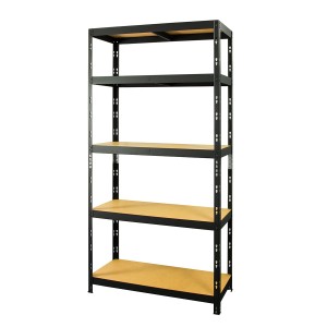 Regał metalowy wciskany R200 180x90x40 200kg czarny HDF