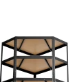 Regał metalowy wciskany narożny R175 180x80x80x40 175kg czarny HDF - widok z dołu na półki i wsporniki