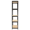 Regał metalowy wciskany P2P 180x40x40 175kg czarny MDF 5 półek - bok